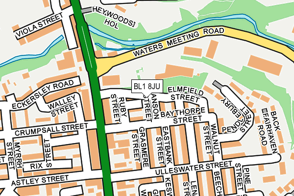 BL1 8JU map - OS OpenMap – Local (Ordnance Survey)