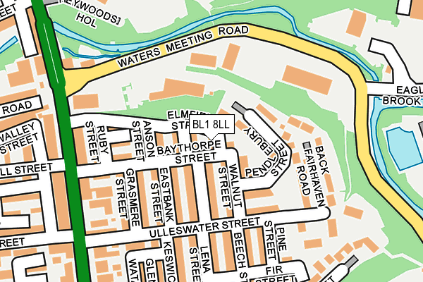 BL1 8LL map - OS OpenMap – Local (Ordnance Survey)