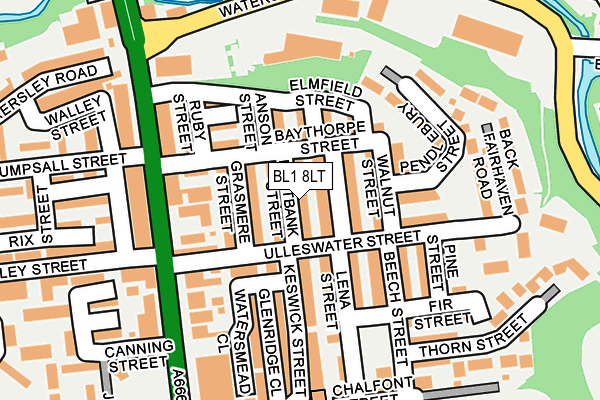 BL1 8LT map - OS OpenMap – Local (Ordnance Survey)