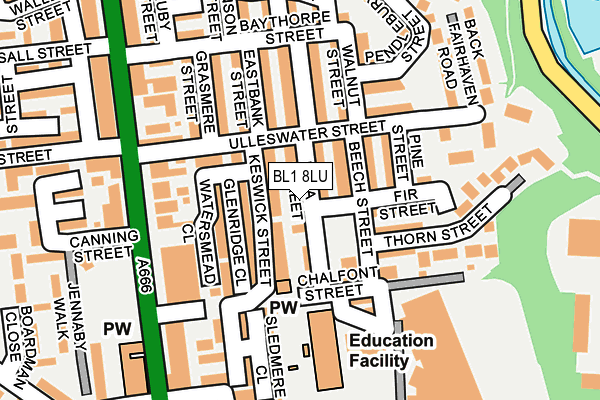BL1 8LU map - OS OpenMap – Local (Ordnance Survey)