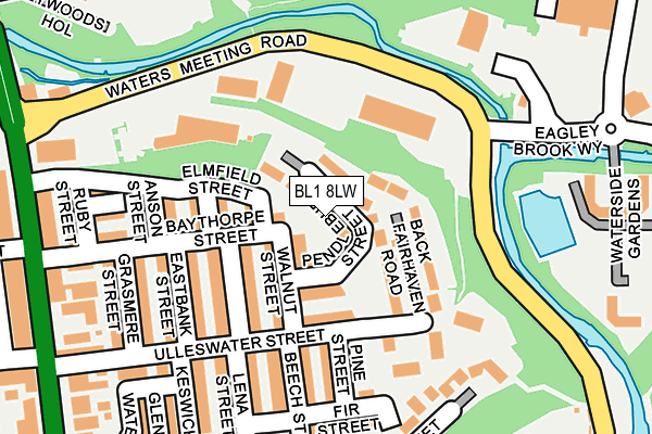 BL1 8LW map - OS OpenMap – Local (Ordnance Survey)