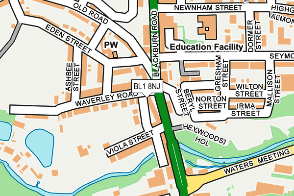 BL1 8NJ map - OS OpenMap – Local (Ordnance Survey)
