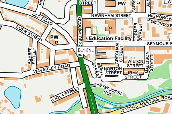 BL1 8NL map - OS OpenMap – Local (Ordnance Survey)