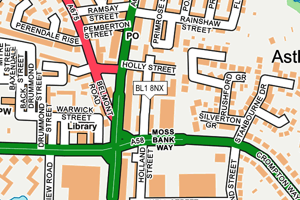 BL1 8NX map - OS OpenMap – Local (Ordnance Survey)