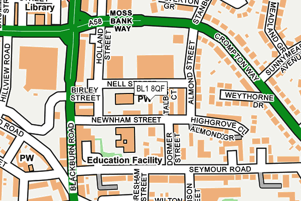BL1 8QF map - OS OpenMap – Local (Ordnance Survey)