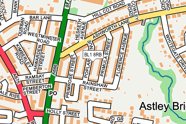 BL1 8RB map - OS OpenMap – Local (Ordnance Survey)