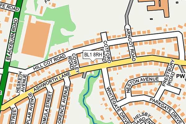 BL1 8RH map - OS OpenMap – Local (Ordnance Survey)