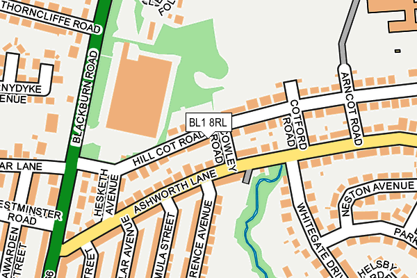 BL1 8RL map - OS OpenMap – Local (Ordnance Survey)