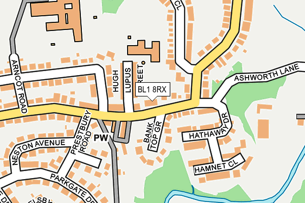 BL1 8RX map - OS OpenMap – Local (Ordnance Survey)