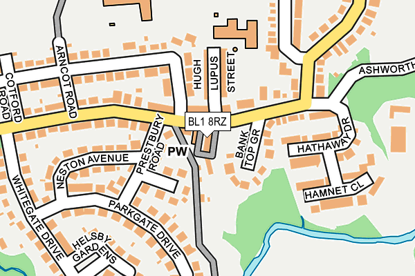 BL1 8RZ map - OS OpenMap – Local (Ordnance Survey)