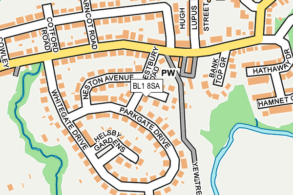 BL1 8SA map - OS OpenMap – Local (Ordnance Survey)