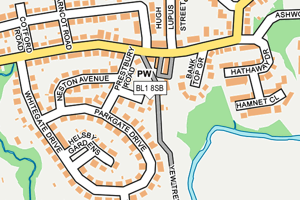 BL1 8SB map - OS OpenMap – Local (Ordnance Survey)