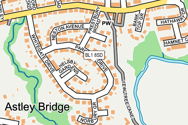 BL1 8SD map - OS OpenMap – Local (Ordnance Survey)