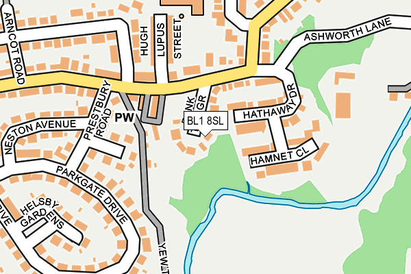 BL1 8SL map - OS OpenMap – Local (Ordnance Survey)