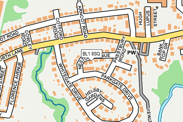 BL1 8SQ map - OS OpenMap – Local (Ordnance Survey)
