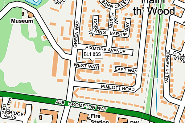 BL1 8SS map - OS OpenMap – Local (Ordnance Survey)