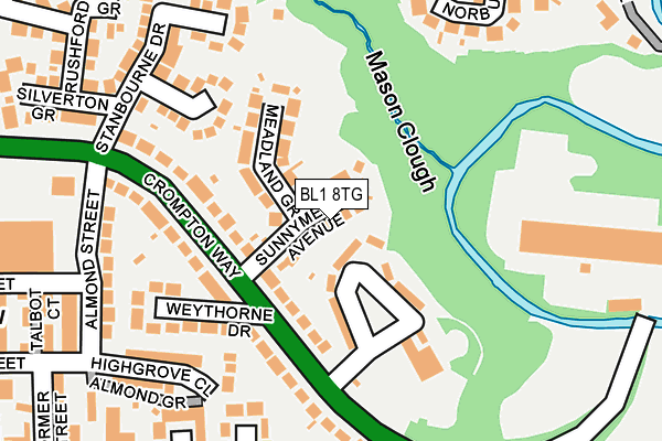 BL1 8TG map - OS OpenMap – Local (Ordnance Survey)
