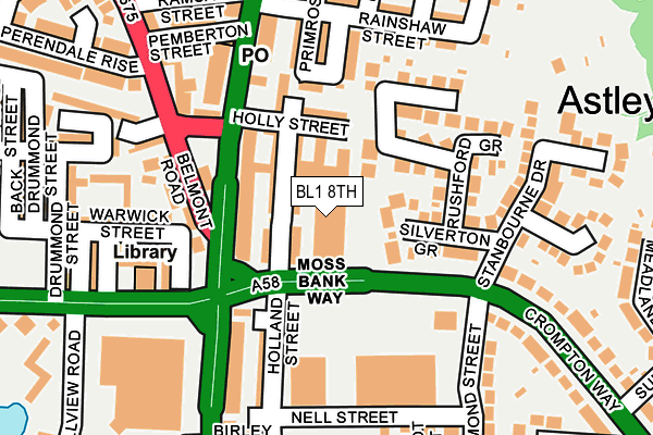 BL1 8TH map - OS OpenMap – Local (Ordnance Survey)