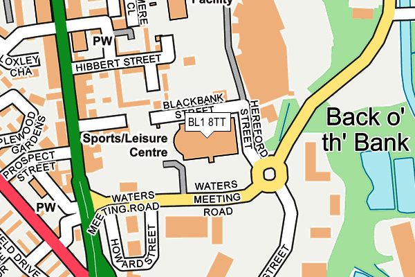 BL1 8TT map - OS OpenMap – Local (Ordnance Survey)