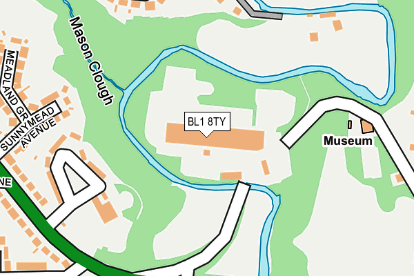 BL1 8TY map - OS OpenMap – Local (Ordnance Survey)