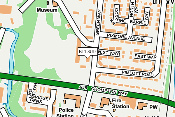 BL1 8UD map - OS OpenMap – Local (Ordnance Survey)