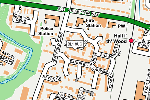 BL1 8UG map - OS OpenMap – Local (Ordnance Survey)