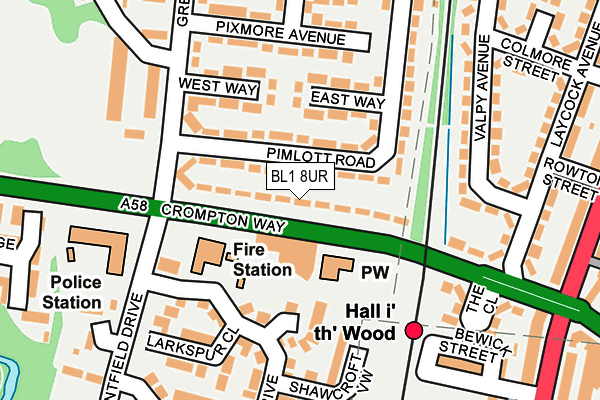 BL1 8UR map - OS OpenMap – Local (Ordnance Survey)
