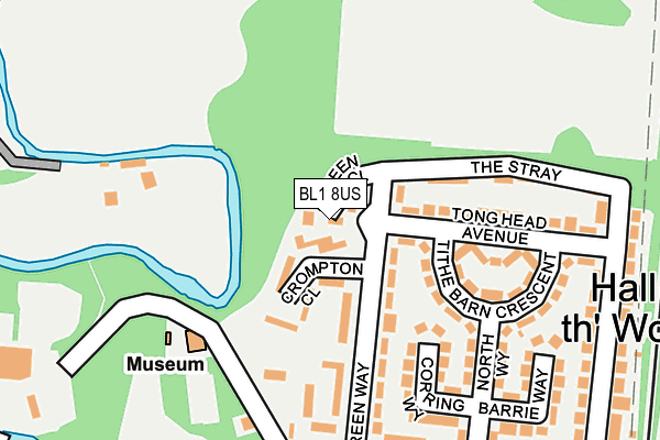 BL1 8US map - OS OpenMap – Local (Ordnance Survey)