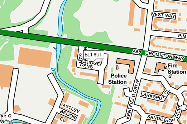 BL1 8UT map - OS OpenMap – Local (Ordnance Survey)