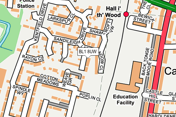 BL1 8UW map - OS OpenMap – Local (Ordnance Survey)