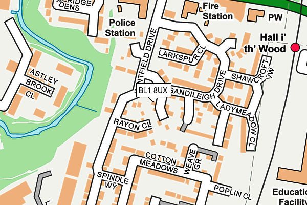 BL1 8UX map - OS OpenMap – Local (Ordnance Survey)