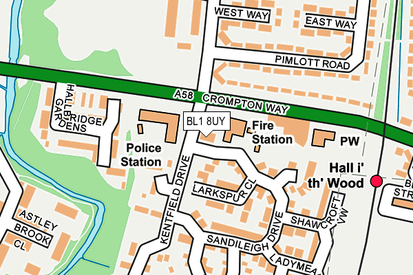 BL1 8UY map - OS OpenMap – Local (Ordnance Survey)