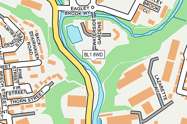 BL1 8WD map - OS OpenMap – Local (Ordnance Survey)