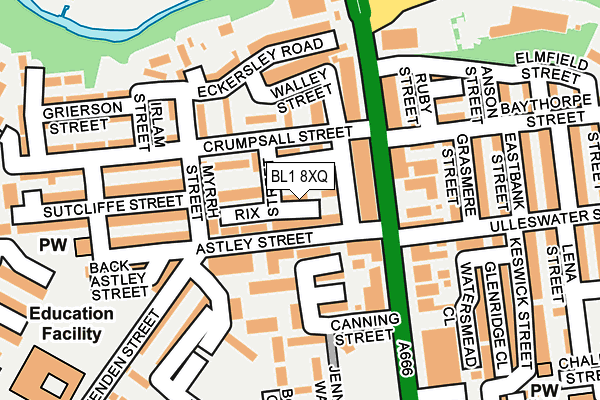 BL1 8XQ map - OS OpenMap – Local (Ordnance Survey)