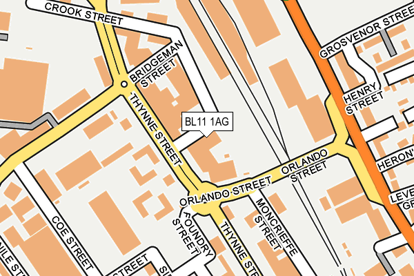 BL11 1AG map - OS OpenMap – Local (Ordnance Survey)