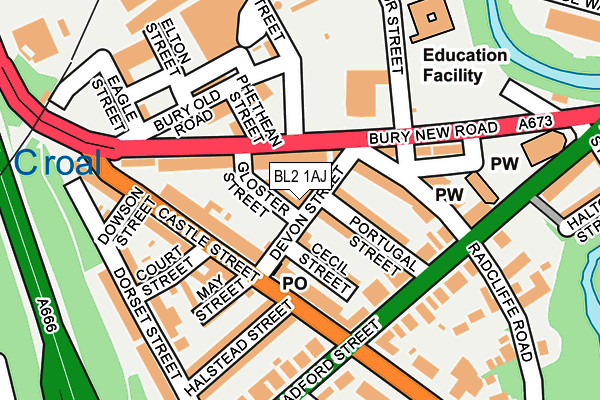 BL2 1AJ map - OS OpenMap – Local (Ordnance Survey)