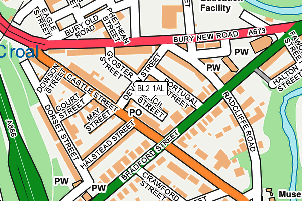 BL2 1AL map - OS OpenMap – Local (Ordnance Survey)
