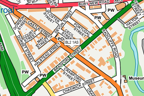 BL2 1AS map - OS OpenMap – Local (Ordnance Survey)