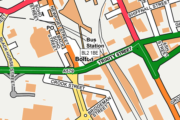 BL2 1BE map - OS OpenMap – Local (Ordnance Survey)