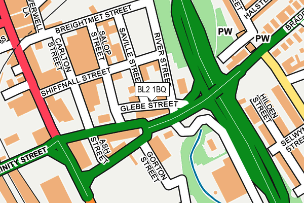 BL2 1BQ map - OS OpenMap – Local (Ordnance Survey)