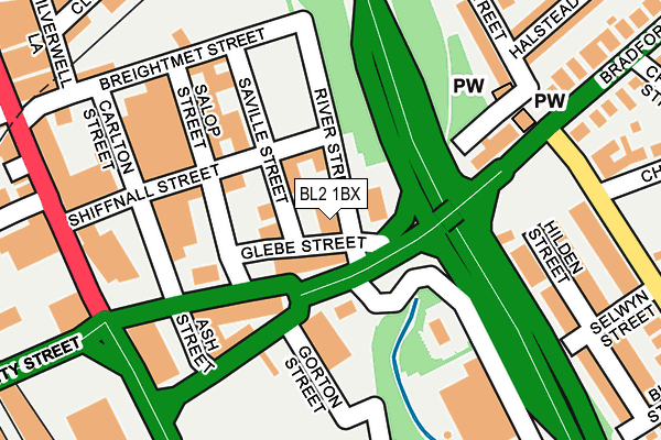 BL2 1BX map - OS OpenMap – Local (Ordnance Survey)