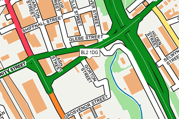 BL2 1DG map - OS OpenMap – Local (Ordnance Survey)