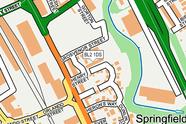 BL2 1DS map - OS OpenMap – Local (Ordnance Survey)