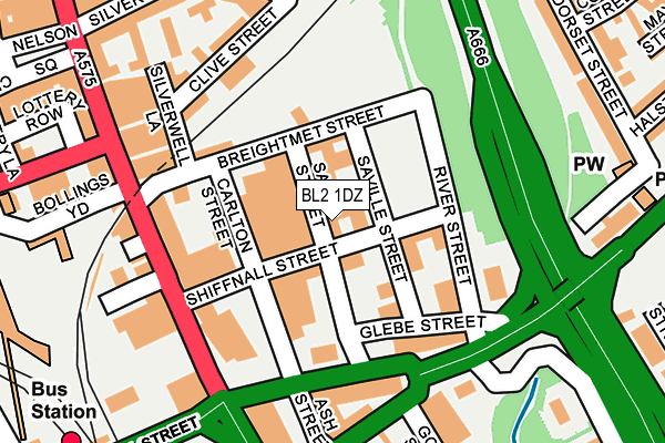 BL2 1DZ map - OS OpenMap – Local (Ordnance Survey)