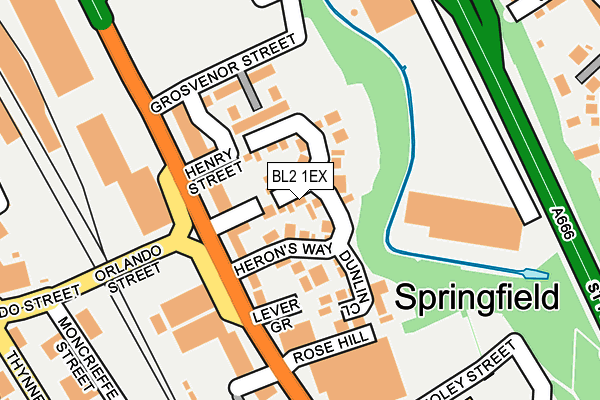 BL2 1EX map - OS OpenMap – Local (Ordnance Survey)