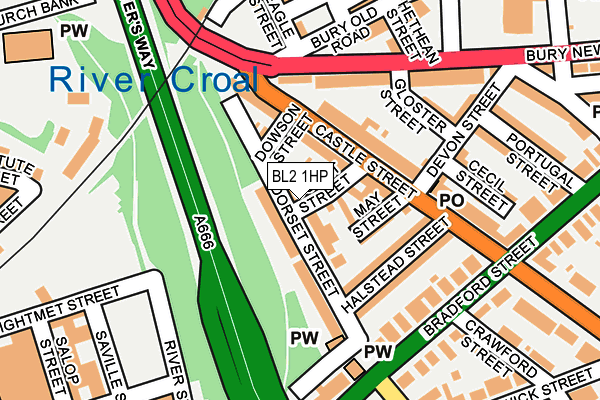 BL2 1HP map - OS OpenMap – Local (Ordnance Survey)