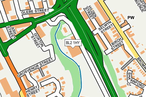 BL2 1HY map - OS OpenMap – Local (Ordnance Survey)