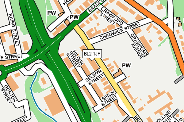 BL2 1JF map - OS OpenMap – Local (Ordnance Survey)