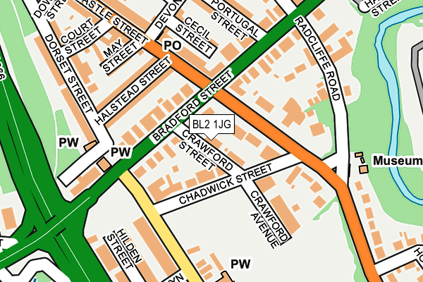 BL2 1JG map - OS OpenMap – Local (Ordnance Survey)