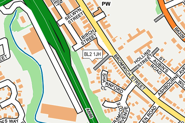 BL2 1JH map - OS OpenMap – Local (Ordnance Survey)